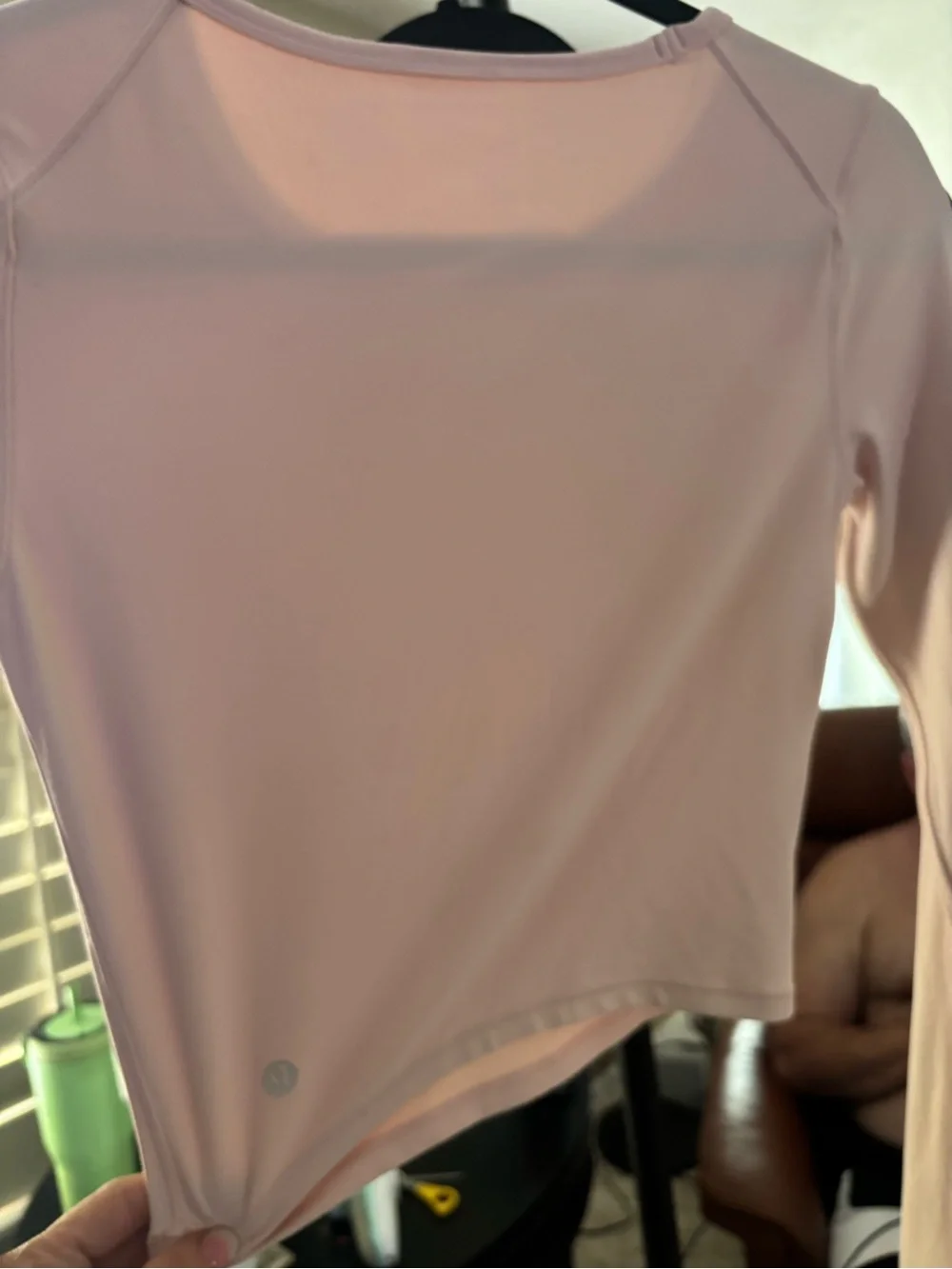 lululemon athletica Cropped Long-Sleeve Crew in Light Pink